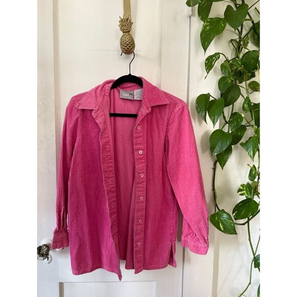 Blair size SML pink corduroy button down shirt - Picture 1 of 9